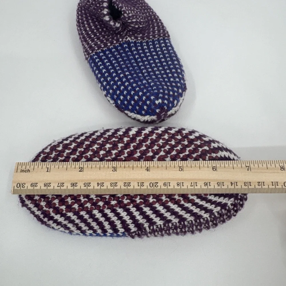 Bombas Gripper Slipper‎ Socks Lined Kids Toddler Size 8-10 Knit Purple